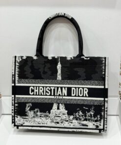 Alternative view of Dior Book Tote Super Premium Women’s Handbag Eiffel Tower Pattern 36.5cm