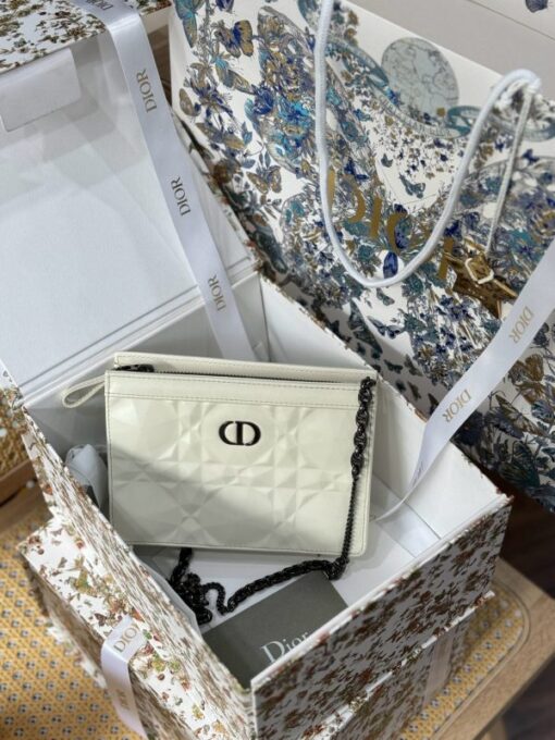 Dior Plaid Women’s Super Quality White Handbag 19cm - Image 2