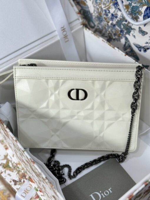 Dior Plaid Women’s Super Quality White Handbag 19cm - Image 3