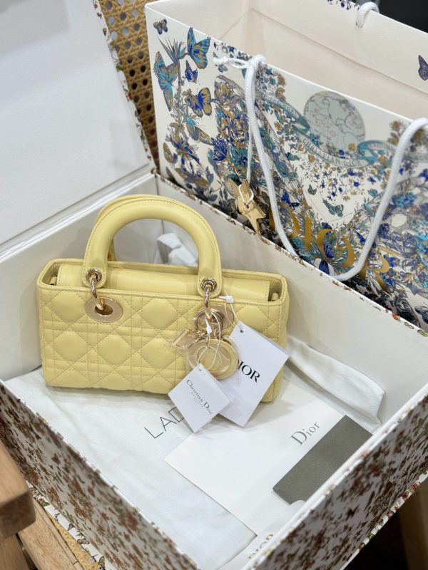 Dior Lady D-Joy Rep 1:1 High-end Women’s Handbag Yellow 22cm - Image 2
