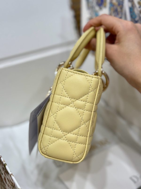 Dior Lady D-Joy Rep 1:1 High-end Women’s Handbag Yellow 22cm - Image 5