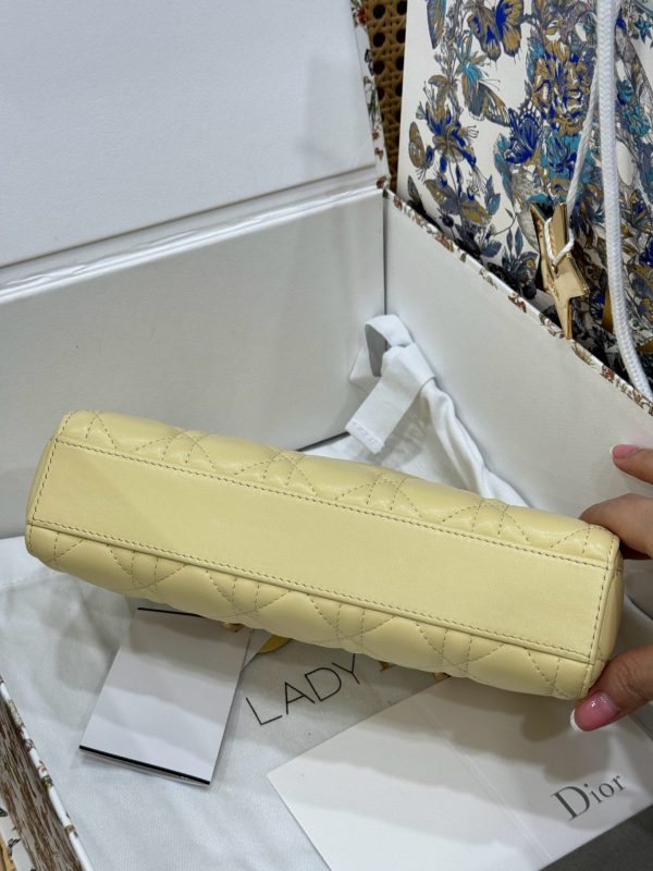 Dior Lady D-Joy Rep 1:1 High-end Women’s Handbag Yellow 22cm - Image 6