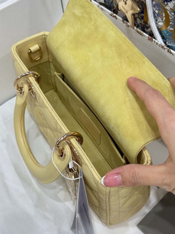 Dior Lady D-Joy Rep 1:1 High-end Women’s Handbag Yellow 22cm - Image 8