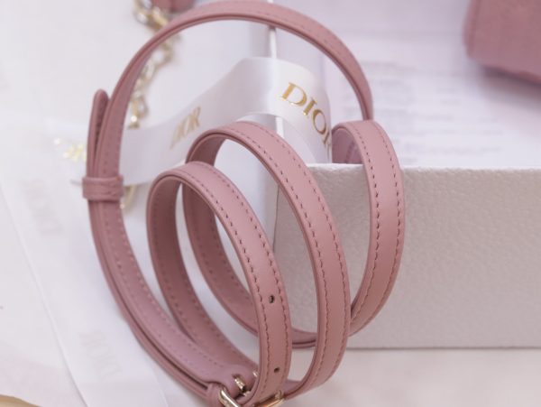Dior Lady D-Joy Super High-Quality Women’s Handbag Pink Heart Pattern 16.5x10x6cm - Image 7