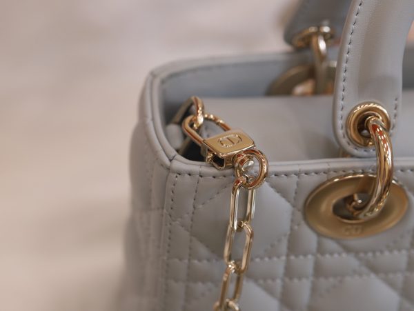 Dior Lady D-Joy Super High Quality Women’s Handbag Gray 22x13x4cm - Image 7