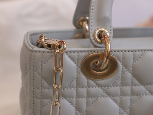 Dior Lady D-Joy Super High Quality Women’s Handbag Gray 22x13x4cm - Image 6