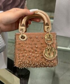 Alternative view of Dior Lady Mini Handbag with Super Quality Rhinestone Pattern 12cm