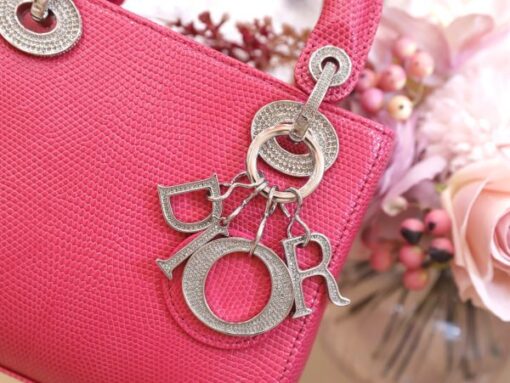 Dior Lady Handbag for Women Pink Lizard Skin Near Authentic 17cm - Image 6