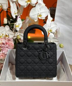 Alternative view of Dior Lady Rep 11 High-end Women’s Handbag Black Sheepskin 24cm