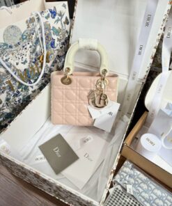 Dior Lady Rep 11 High-end Women’s Handbag Light Pink 20cm