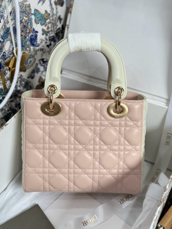 Dior Lady Rep 11 High-end Women’s Handbag Light Pink 20cm - Image 4