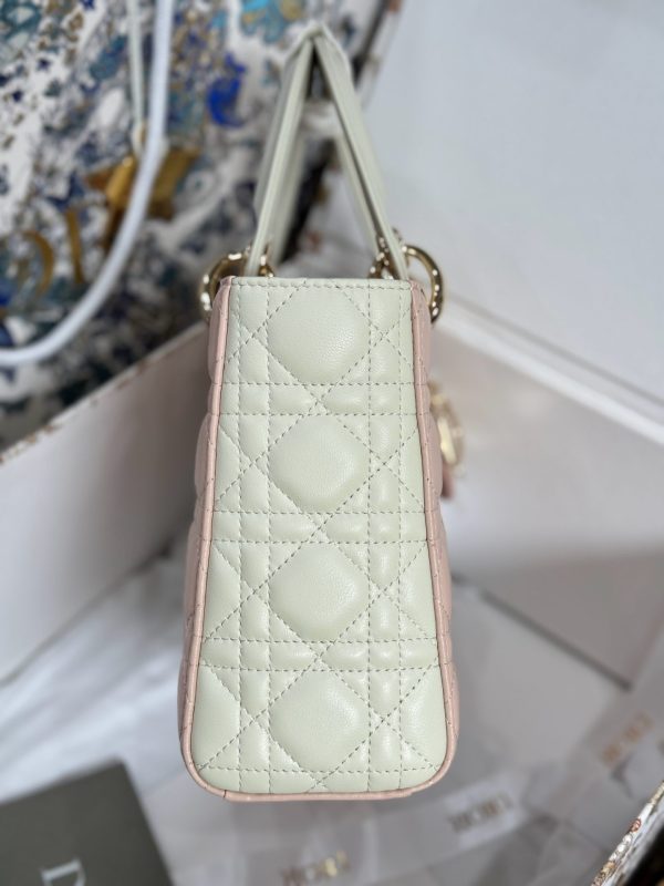 Dior Lady Rep 11 High-end Women’s Handbag Light Pink 20cm - Image 6