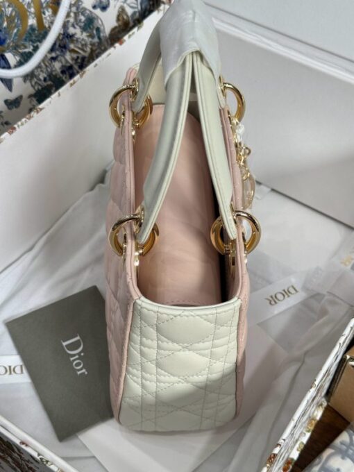 Dior Lady Rep 11 High-end Women’s Handbag Light Pink 20cm - Image 7