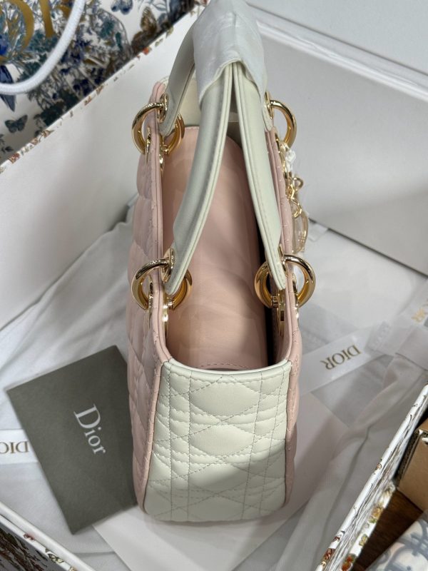 Dior Lady Rep 11 High-end Women’s Handbag Light Pink 20cm - Image 7