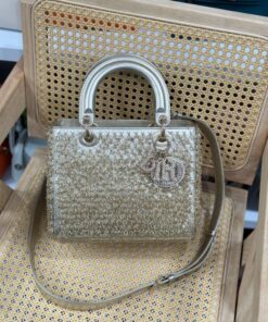 Alternative view of Dior Lady Replica 1:1 Women’s Handbag Beaded Pattern 24cm