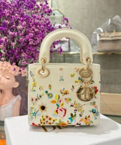 Alternative view of Dior Lady Super High Quality Women’s Handbag with Floral Embroidery 17cm