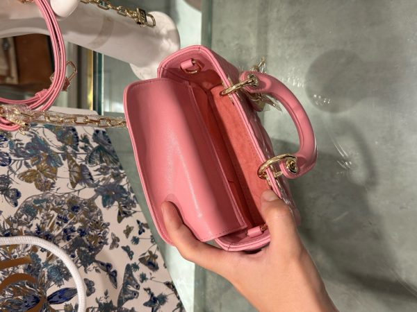 Dior Micro Lady D-Joy Women’s Handbag Pink Like Auth 16.5cm - Image 5