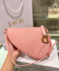 Dior Saddle Women’s Handbag Pink Cowhide 20x15x4cm