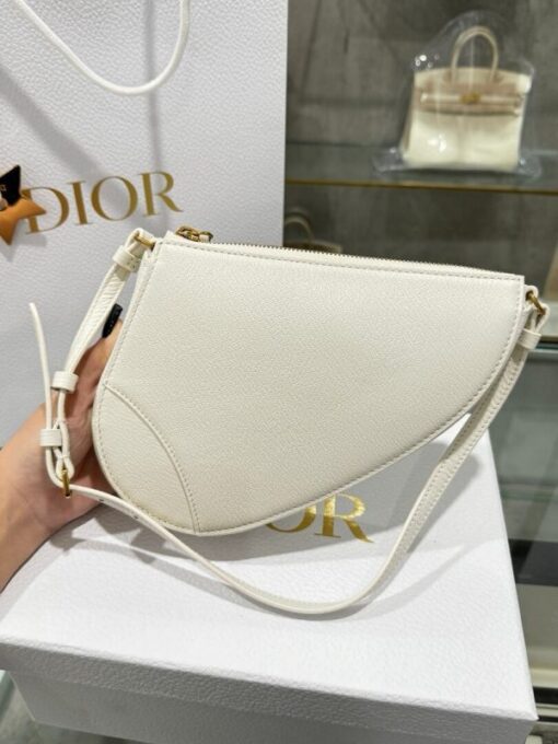 Dior Saddle Women’s Handbag White Cowhide 20x15x4cm - Image 6