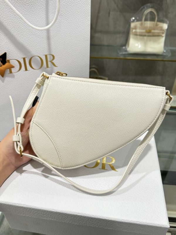 Dior Saddle Women’s Handbag White Cowhide 20x15x4cm - Image 6