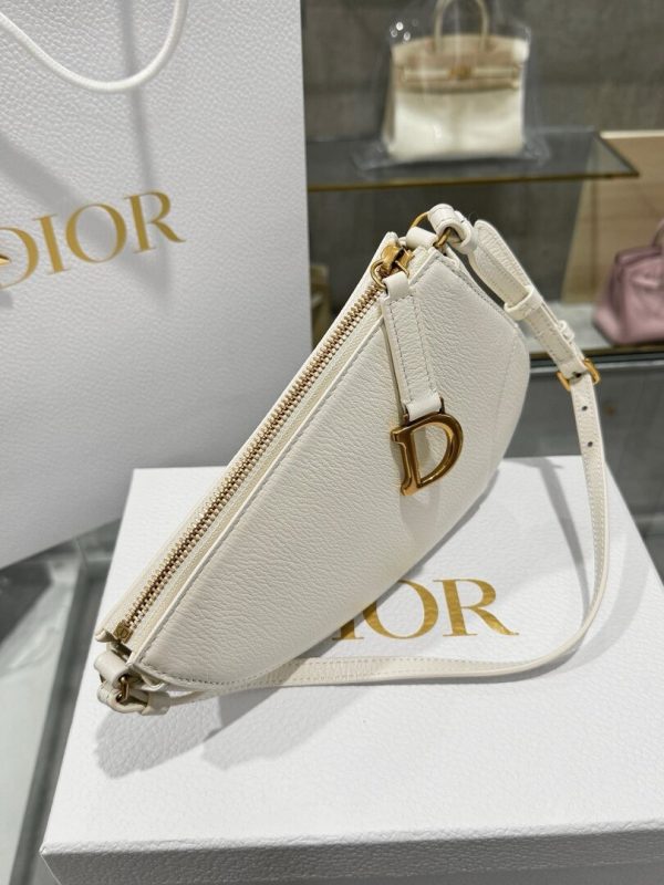Dior Saddle Women’s Handbag White Cowhide 20x15x4cm - Image 5