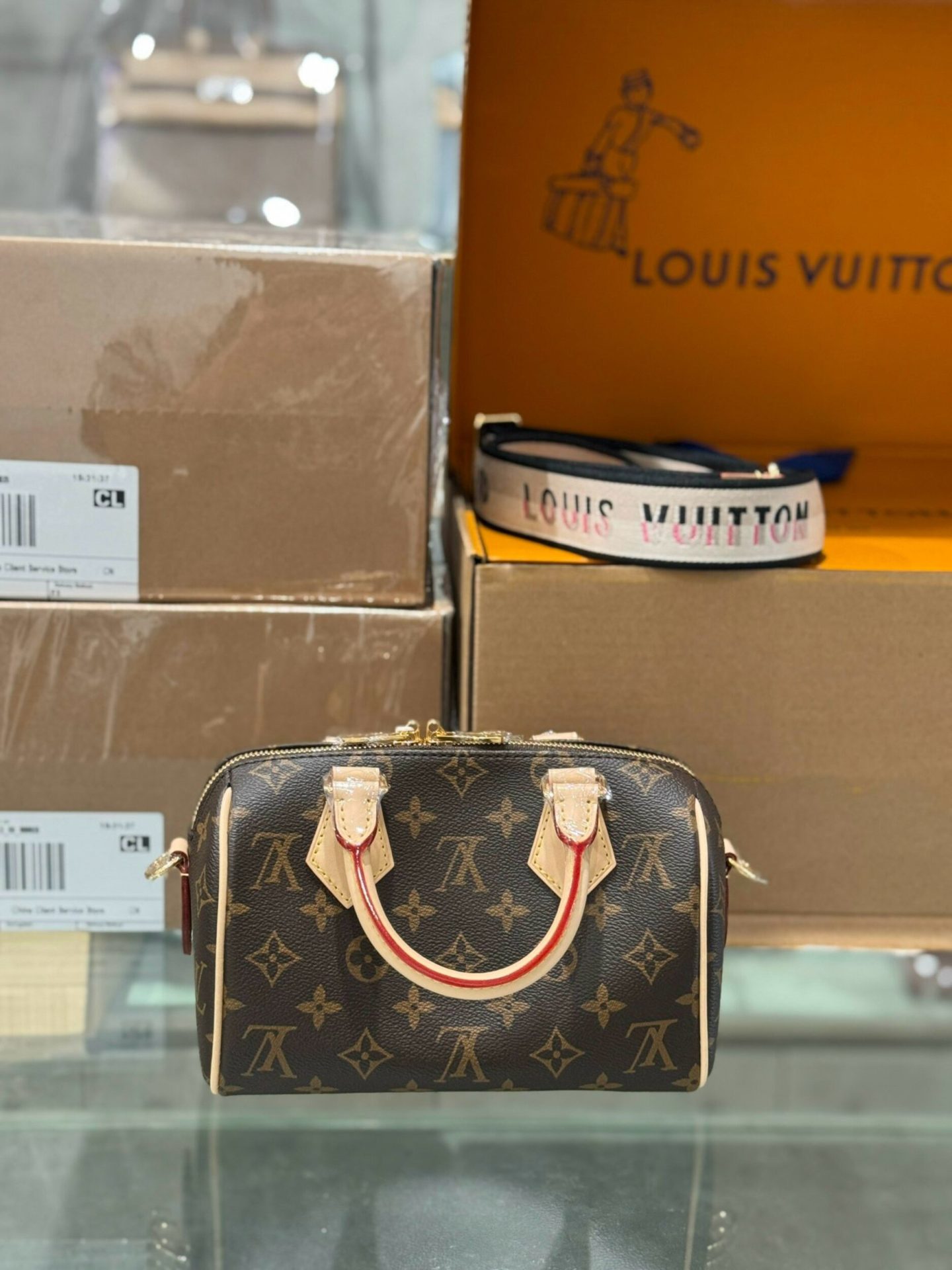Louis Vuitton LV Speedy bandouliere Monogram 20cm Handbag