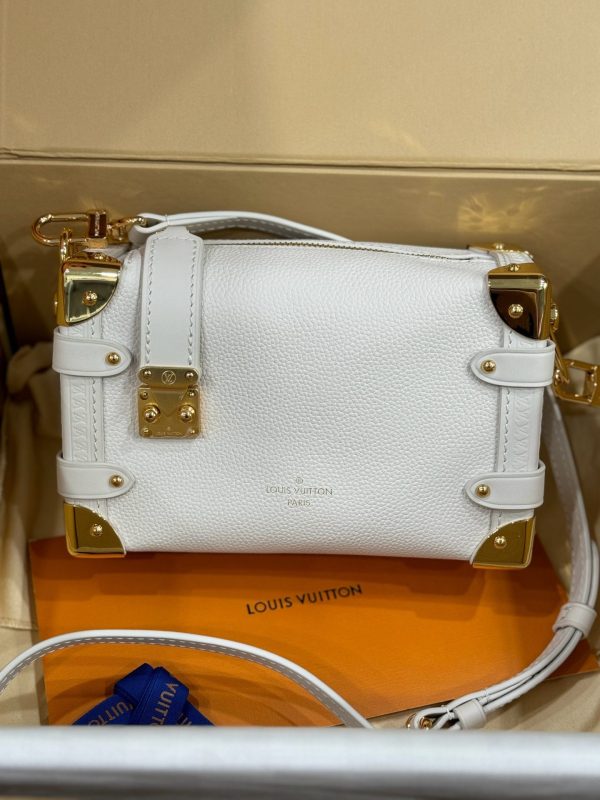 Louis Vuitton LV Side Trunk Super High Quality Women’s Handbag White 18×12.5x8cm - Image 3
