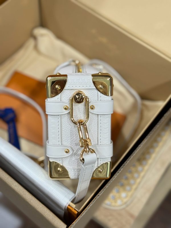 Louis Vuitton LV Side Trunk Super High Quality Women’s Handbag White 18×12.5x8cm - Image 7