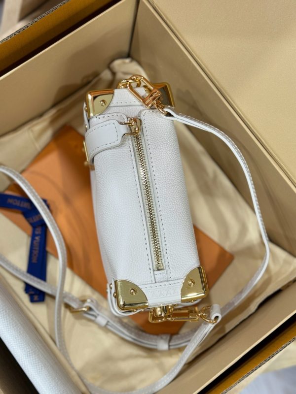 Louis Vuitton LV Side Trunk Super High Quality Women’s Handbag White 18×12.5x8cm - Image 5