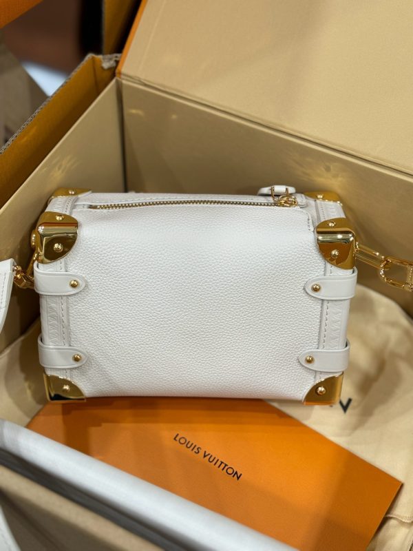 Louis Vuitton LV Side Trunk Super High Quality Women’s Handbag White 18×12.5x8cm - Image 4