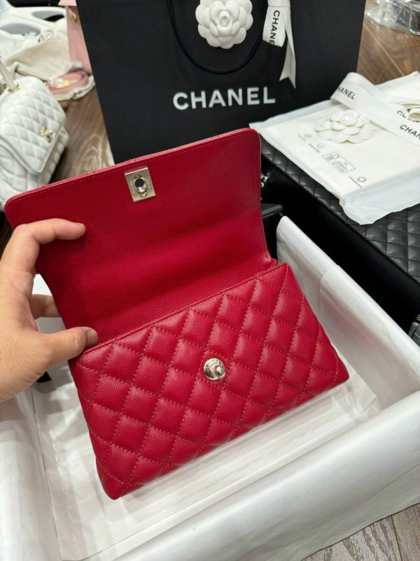 Chanel Coco Rep 1:1 High Quality Red Calfskin Women’s Handbag 24x14x10cm - Image 8