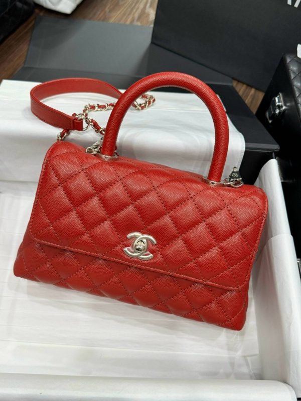 Chanel Coco Rep 1:1 High Quality Red Calfskin Women’s Handbag 24x14x10cm - Image 2