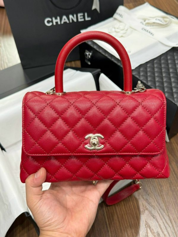 Chanel Coco Rep 1:1 High Quality Red Calfskin Women’s Handbag 24x14x10cm - Image 3