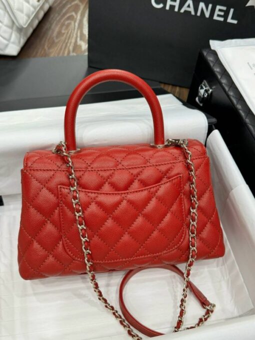 Chanel Coco Rep 1:1 High Quality Red Calfskin Women’s Handbag 24x14x10cm - Image 6