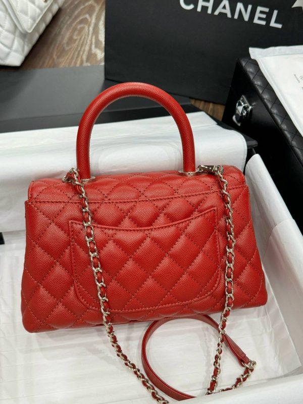 Chanel Coco Rep 1:1 High Quality Red Calfskin Women’s Handbag 24x14x10cm - Image 6