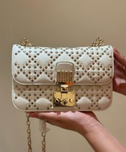 Dior Addict Lucky Like Auth Women’s Handbag White 21x13x3cm