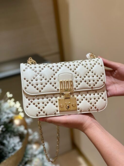 Dior Addict Lucky Like Auth Women’s Handbag White 21x13x3cm - Image 3