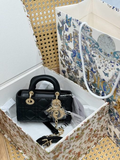 Dior Lady D-Joy Micro Like Auth Black Sheepskin Women’s Handbag 16.5cm - Image 3