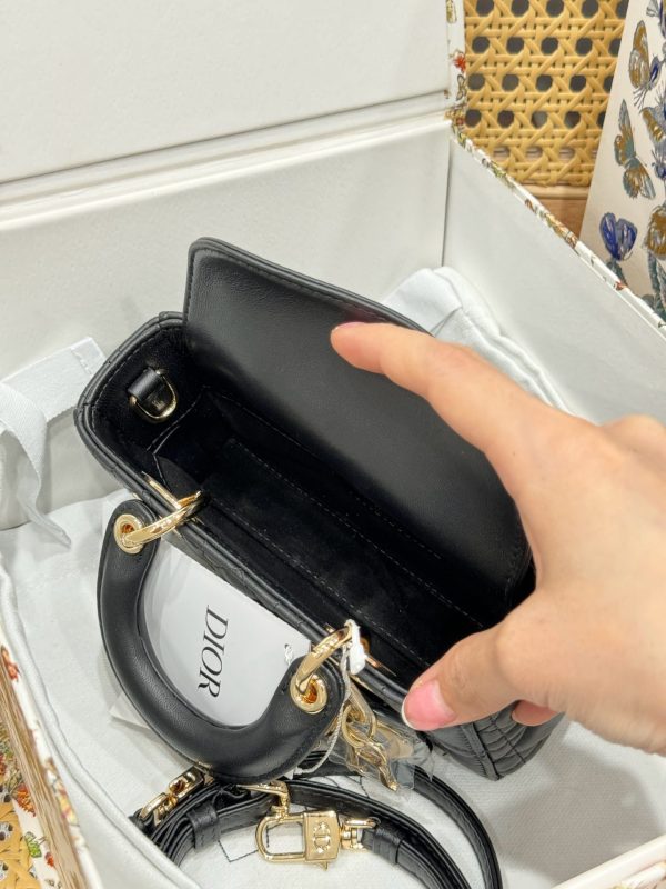 Dior Lady D-Joy Micro Like Auth Black Sheepskin Women’s Handbag 16.5cm - Image 9