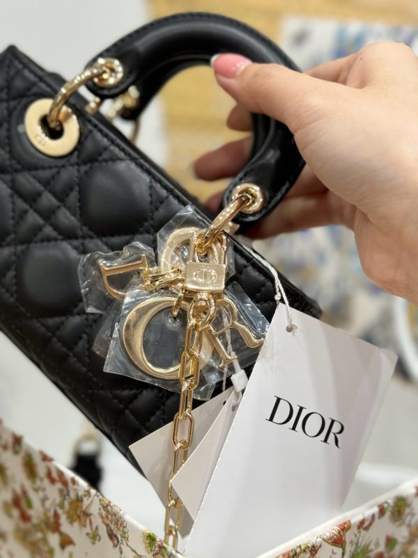 Dior Lady D-Joy Micro Like Auth Black Sheepskin Women’s Handbag 16.5cm - Image 5