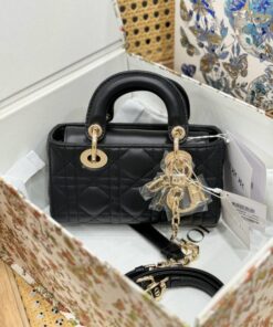 Alternative view of Dior Lady D-Joy Micro Like Auth Black Sheepskin Women’s Handbag 16.5cm