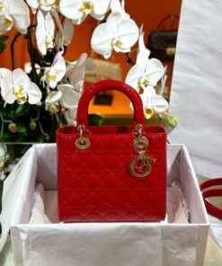 Alternative view of Dior Lady Red Sheepskin Women’s Handbag Rep 11 High Quality 24cm