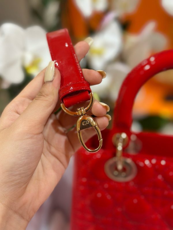 Dior Lady Red Sheepskin Women’s Handbag Rep 11 High Quality 24cm - Image 8