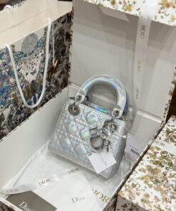 Alternative view of Dior Lady Replica 11 Silver Sheepskin Women’s Handbag 17cm