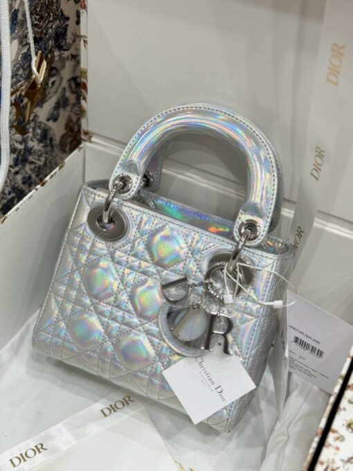 Dior Lady Replica 11 Silver Sheepskin Women’s Handbag 17cm - Image 3