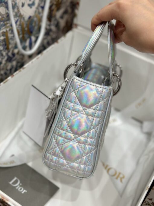 Dior Lady Replica 11 Silver Sheepskin Women’s Handbag 17cm - Image 5