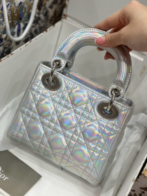 Dior Lady Replica 11 Silver Sheepskin Women’s Handbag 17cm - Image 4