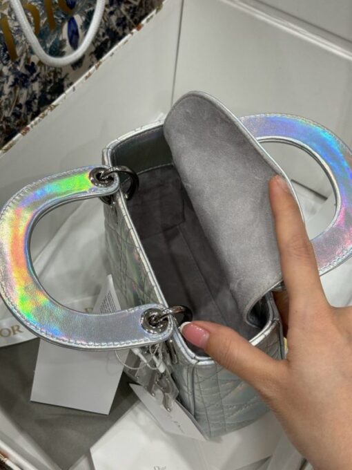 Dior Lady Replica 11 Silver Sheepskin Women’s Handbag 17cm - Image 8