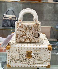 Dior Lady Replica 1:1 Women’s Handbag Sun Pattern 17cm