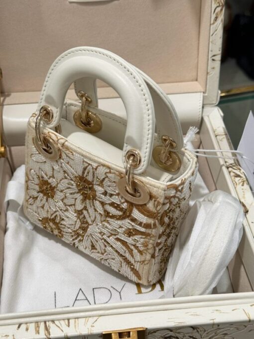 Dior Lady Replica 1:1 Women’s Handbag Sun Pattern 17cm - Image 8